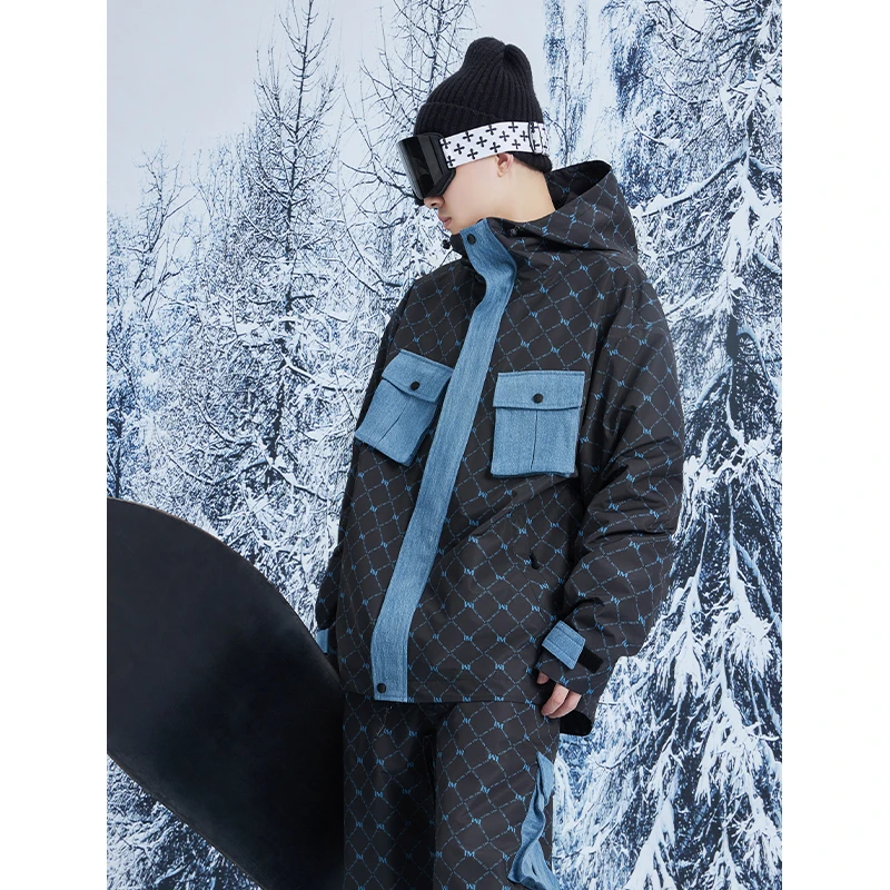 ISEEMIGGA【牛仔老花】套装滑雪服防水防风男女同款