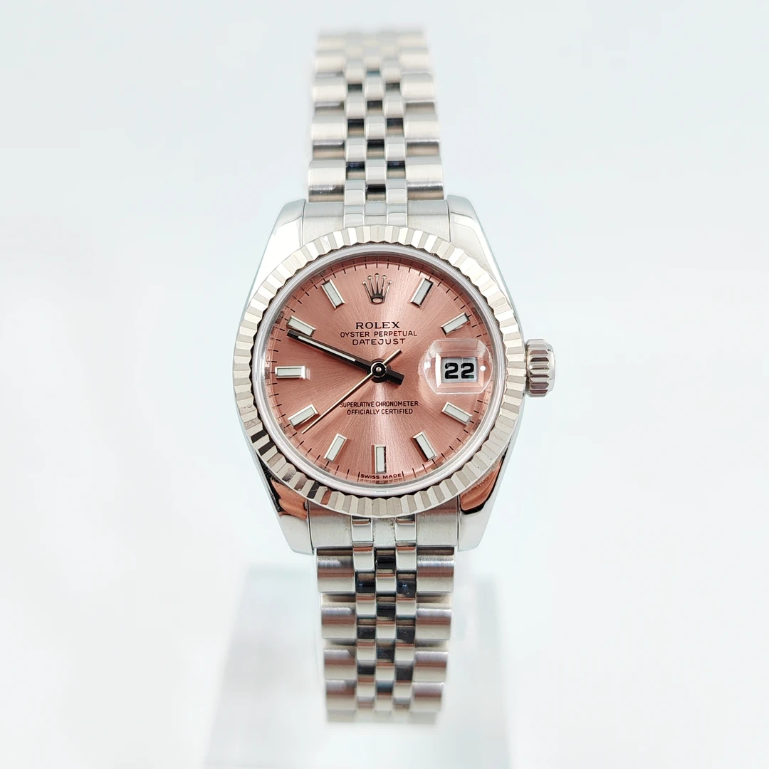 99新 Rolex/劳力士 日志179174/26mm/粉盘条钉/单表/经典/机械表