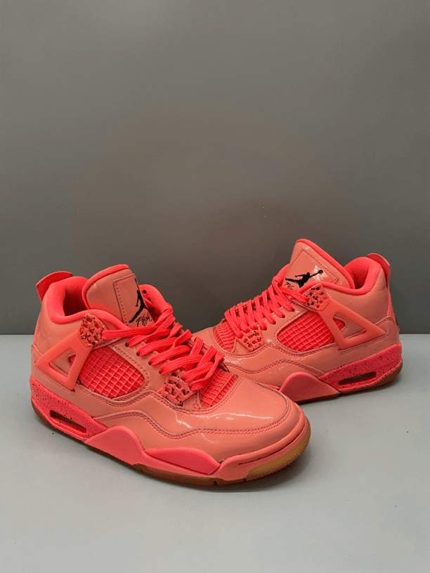 36码 耐克 aj4 漆皮 中帮 复古篮球鞋 红色
