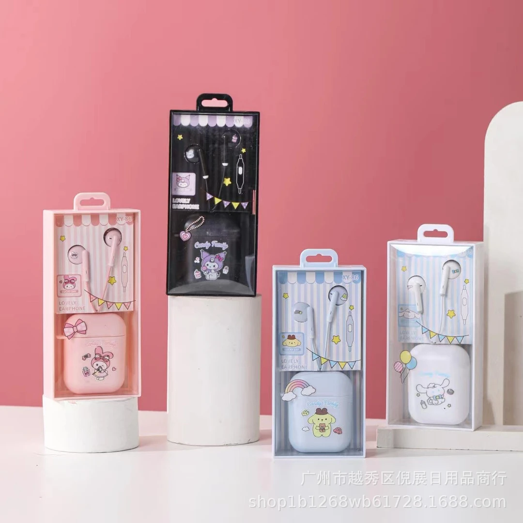 创意三丽鸥卡通入耳式耳机草莓库洛米玉桂狗便携重低音手机耳机