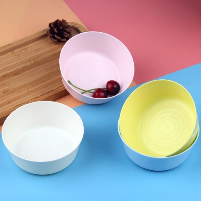 简约圆形饭碗沙拉碗汤碗冰淇淋碗彩色塑料甜品碗儿童饭碗面汤碗