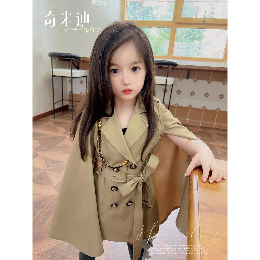 【现货】奇米迪女童外套风衣气质秋装新款洋气时髦儿童33128