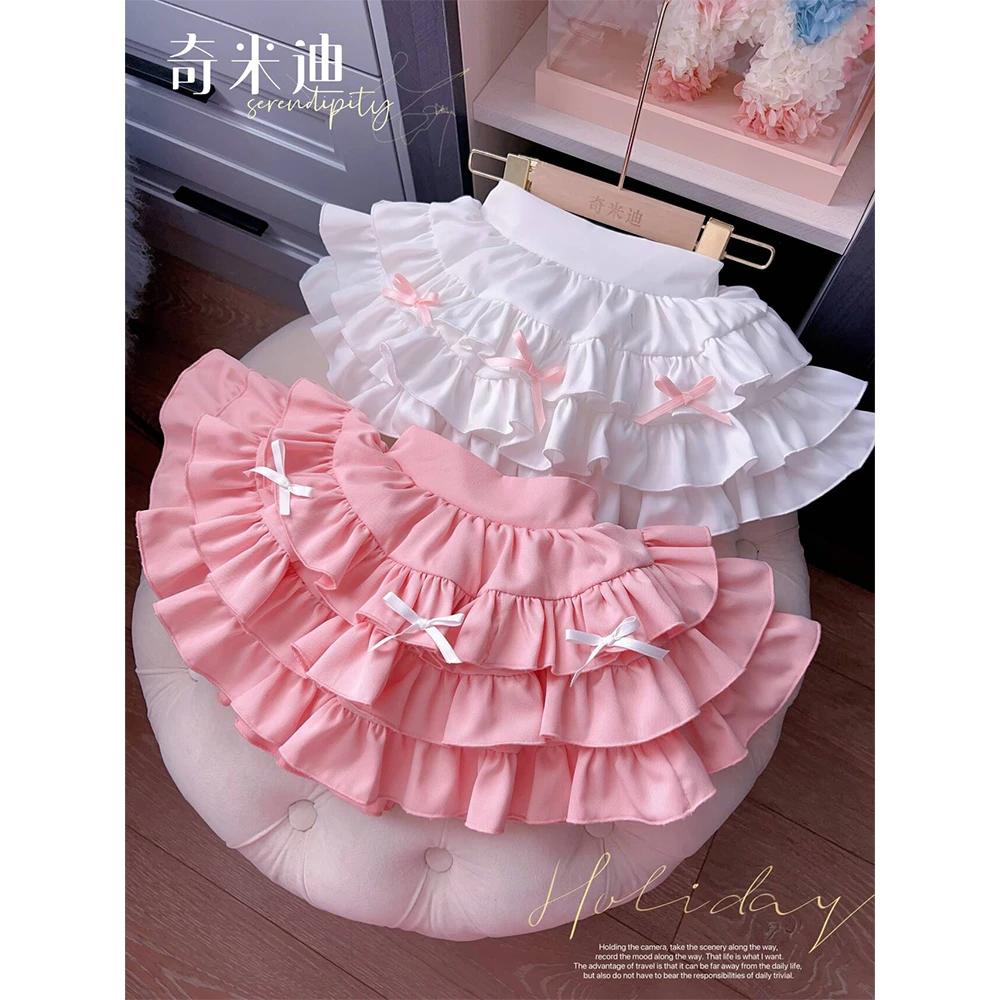 【现货】奇米迪女童洋气lolita蛋糕裙夏季蝴蝶结半身裙14089