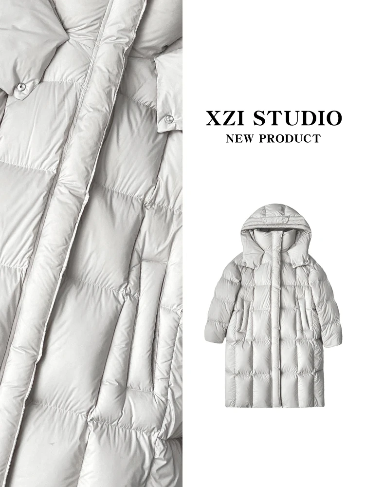 【XUEZI】2024新款泡芙时尚连帽长款羽绒服