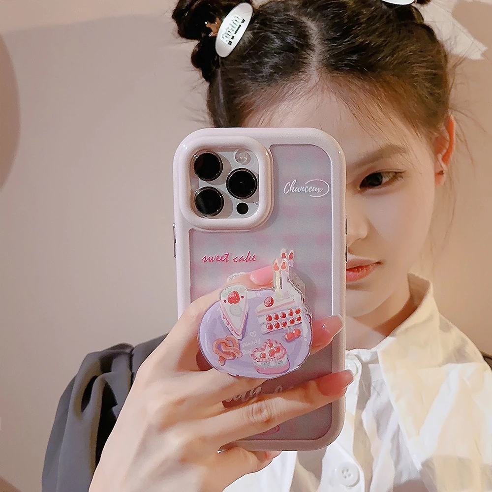 甜品蛋糕支架14ProMax手机壳苹果13适用iPhone15温柔小众11可爱硬