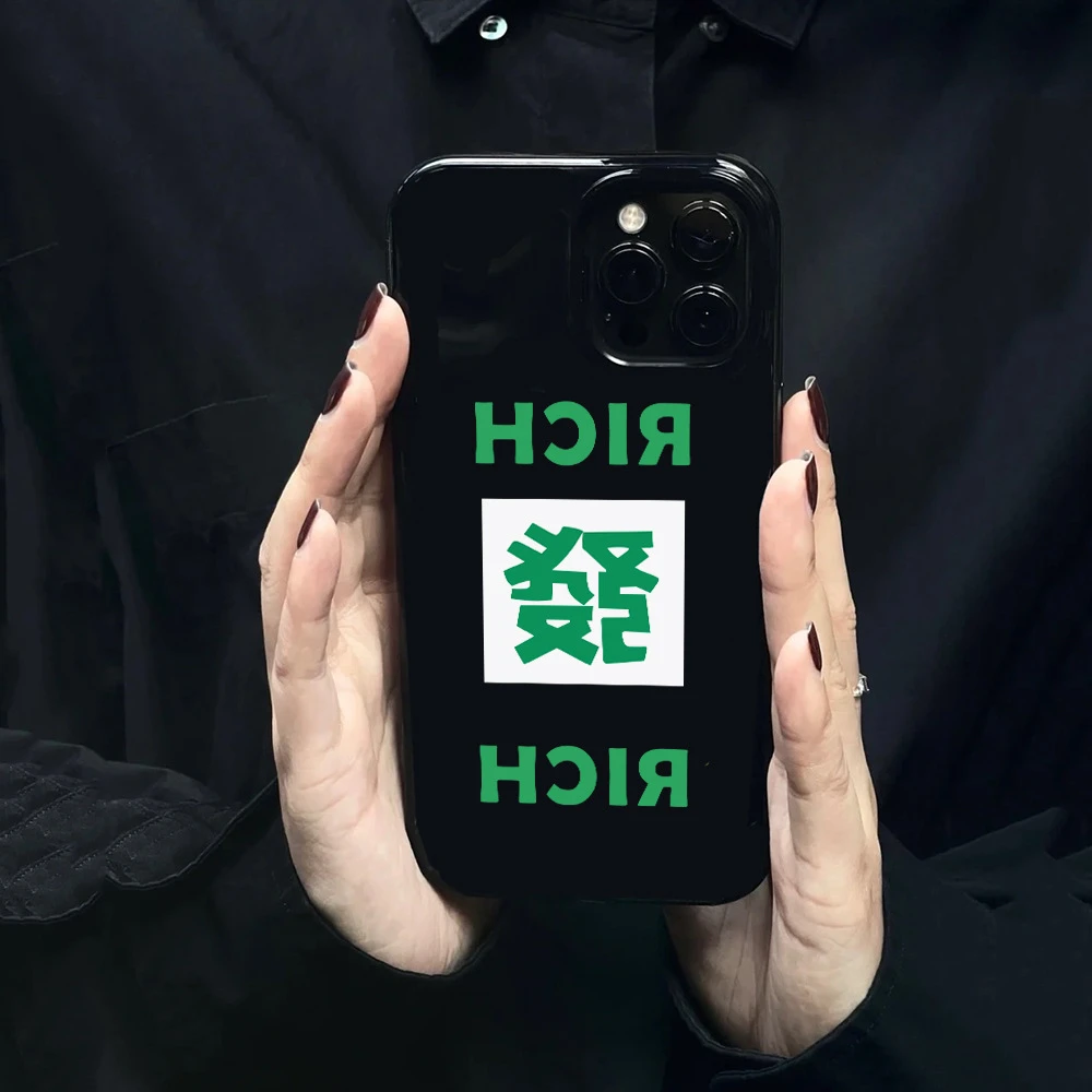 国潮RICH發14适用iphone13promax苹果12手机壳11彩绘软套xr男女xs