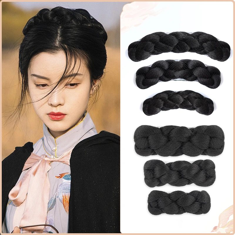 古装汉服麻花包无底座发包发髻百搭发包纯发丝新款麻花发包垫发