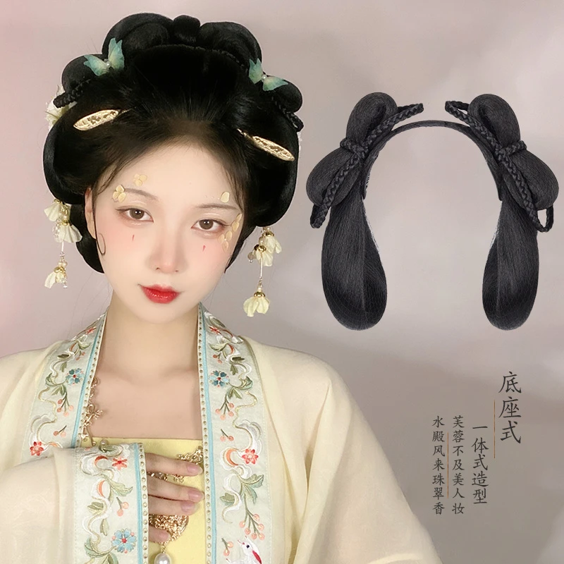 古装汉服假发包一体式懒人发箍古风盘发蝴蝶造型明制日常垫发发包