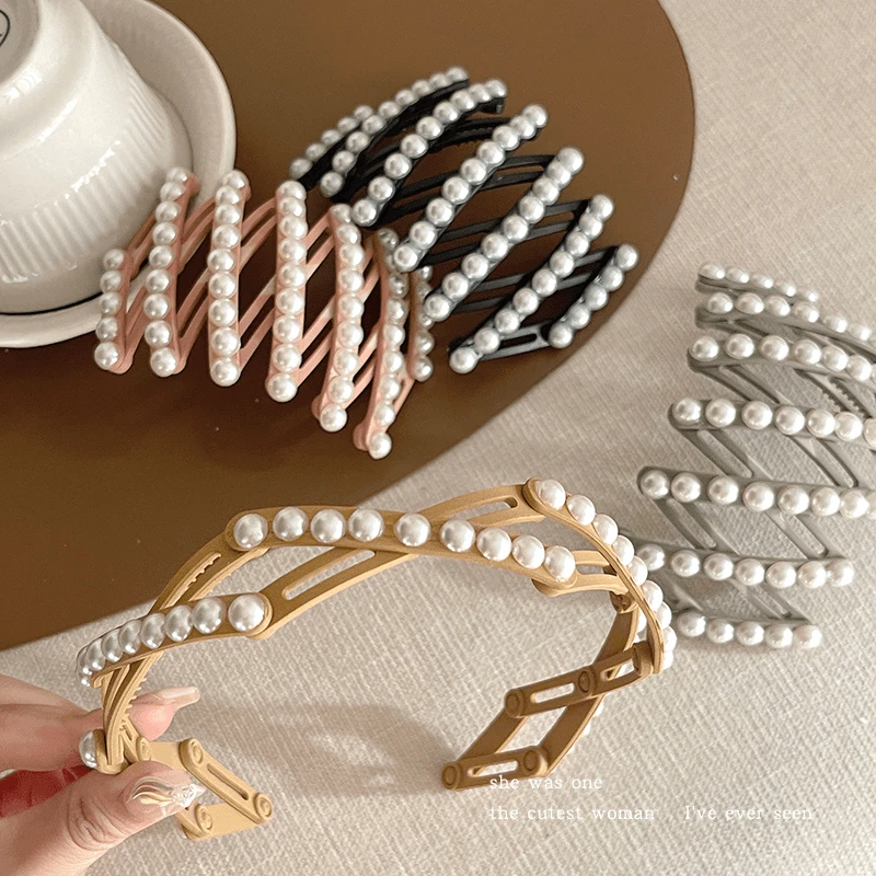 便携可折叠发箍女洗脸专用伸缩带齿压发防滑碎发头箍刘海发卡发捆