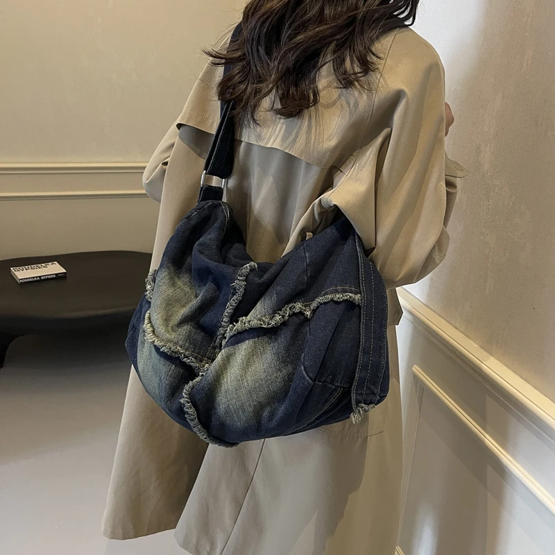 斜挎包牛仔百搭小众简约复古肩包韩版学生ins休闲潮酷
