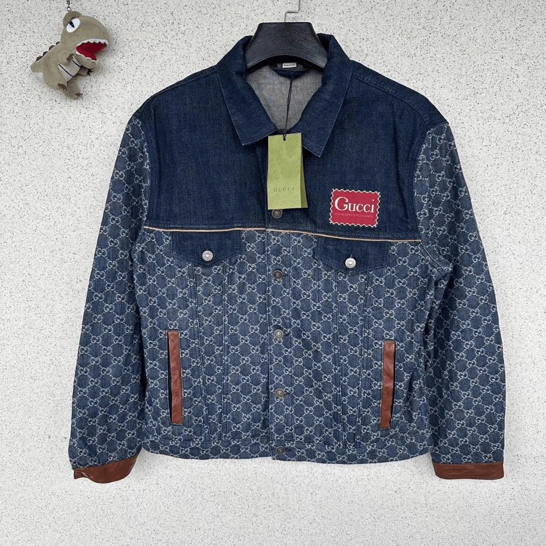 全新未使用 GUCCI/古驰 牛仔满印gg牛仔夹克外套/48码