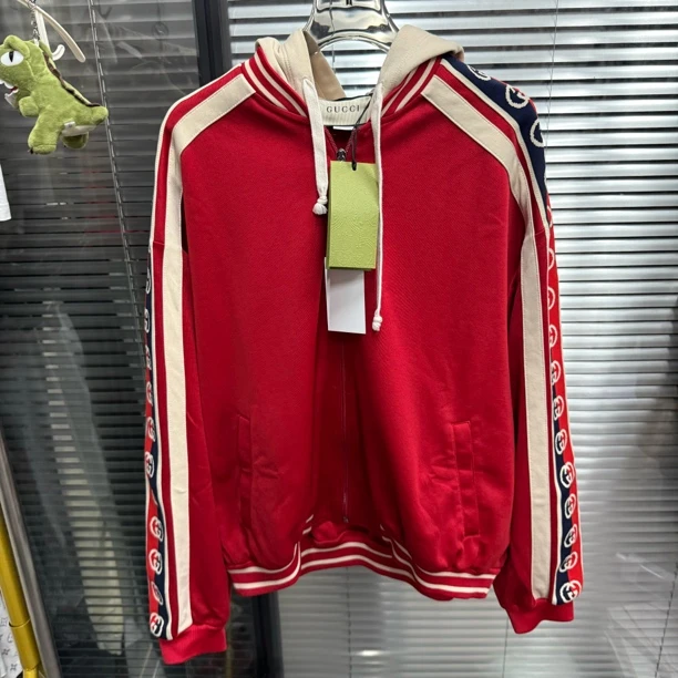 全新未使用 GUCCI/古驰 红色串标夹克外套/s码