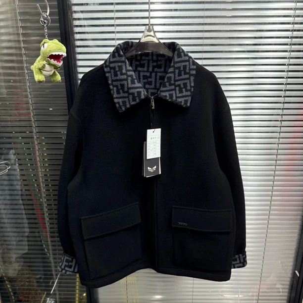 全新未使用 FENDI/芬迪 Fendilor小怪兽老花毛呢夹克外套