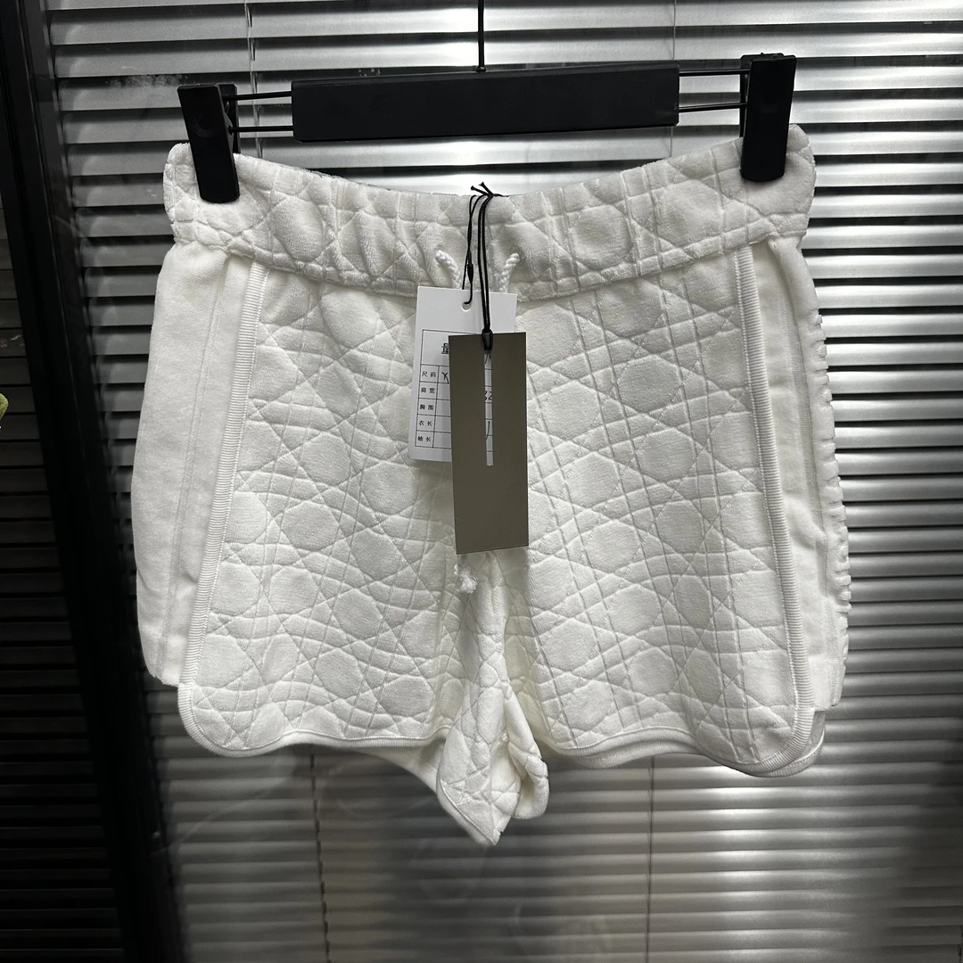 全新未使用 DIOR/迪奥 藤格纹毛巾侧边标语短袖/xs码