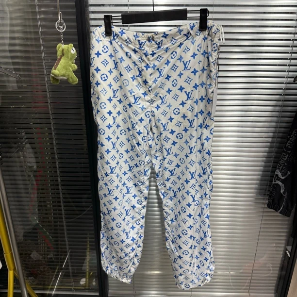 全新未使用 LouisVuitton/路易威登 /lv白蓝满印老花裤/40码