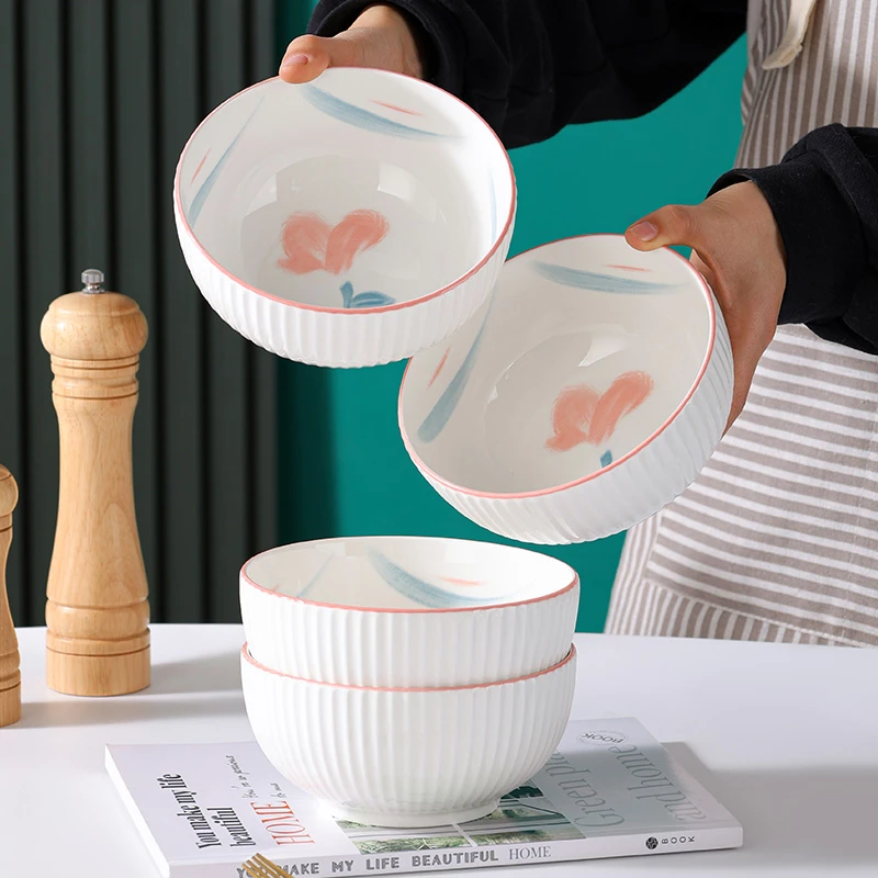 家用健康釉下彩陶瓷面碗泡面新款大号6英寸面碗嗦粉碗