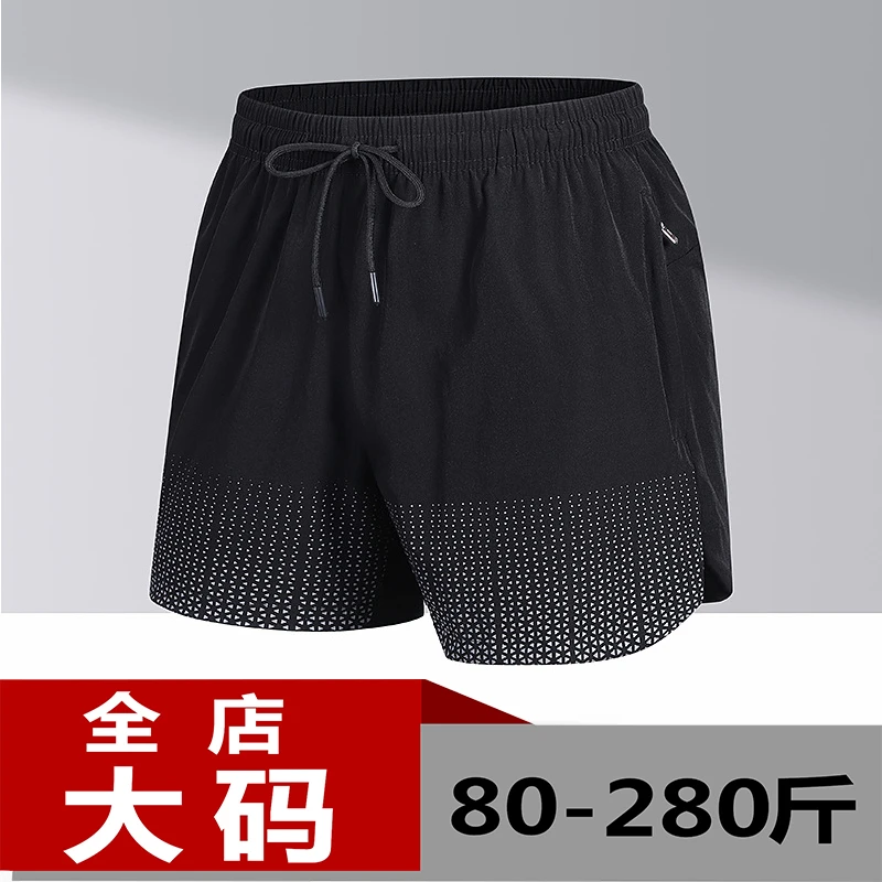 夏季薄款大码健身短裤男透气速干运动裤马拉松田径运动跑步三分裤