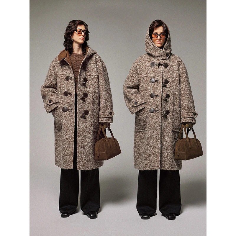 FLOWERSAYS:水甘草 治愈羊大圈圈复古学院风灯芯绒牛角扣大衣