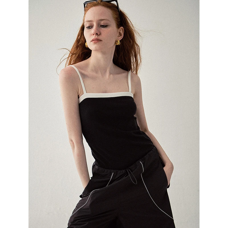 FLOWERSAYS:亚丁弗朗 高贵多穿千玺风撞色百搭吊带