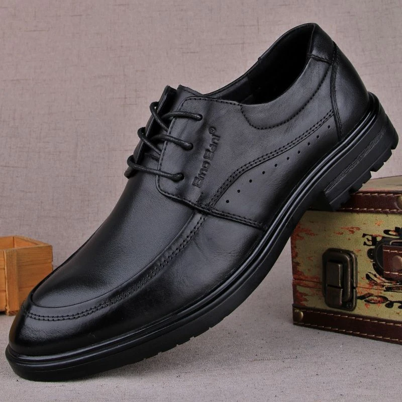 1720渡诺班尼商务休闲正装鞋男士真皮皮鞋防滑系带皮鞋