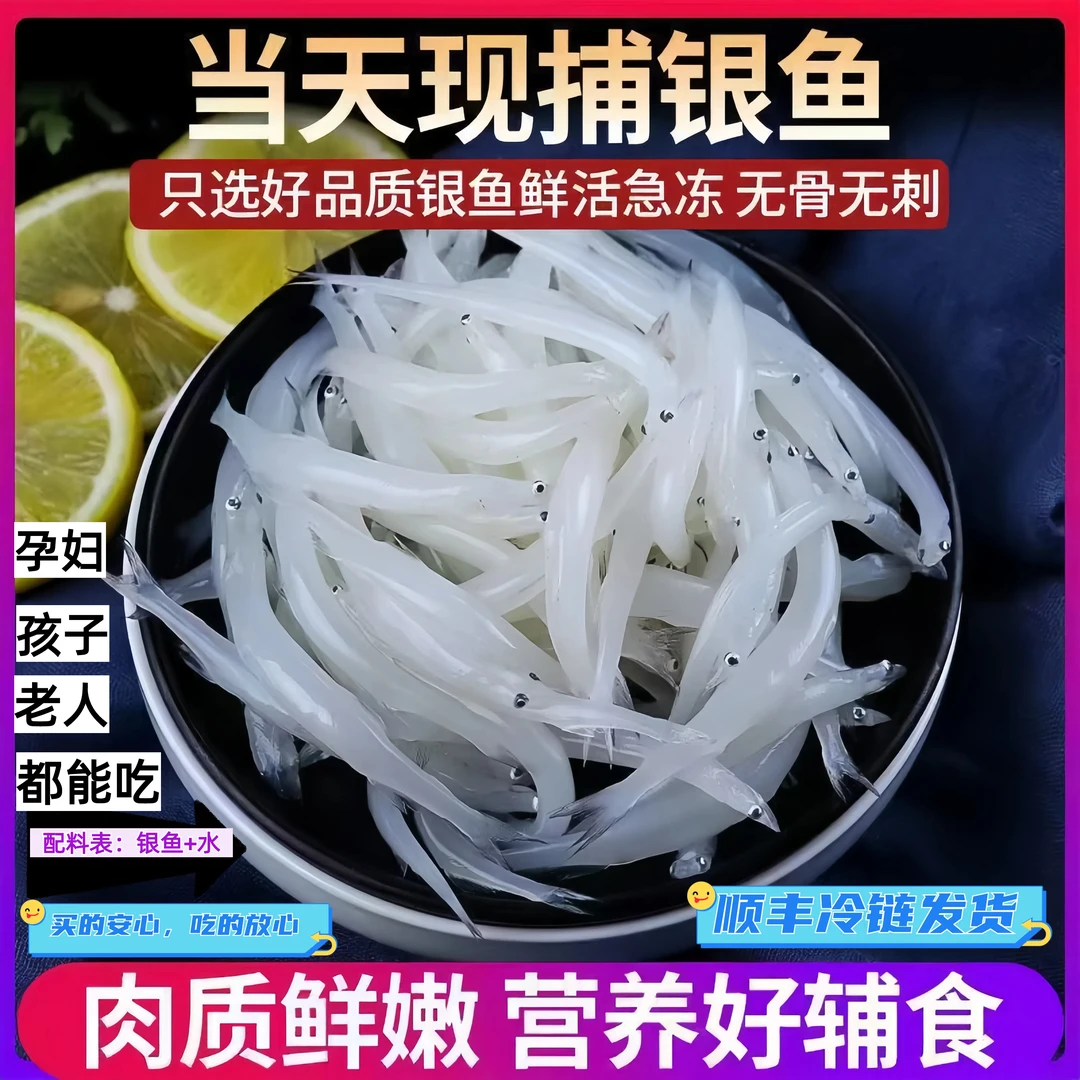 【顺丰包邮】新鲜淡水银鱼大号面条鱼白饭鱼无骨无刺小银鱼太湖银鱼