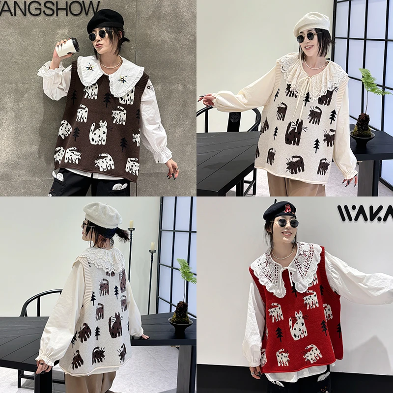 大码女装针织马甲宽松240斤胖mm时尚减龄无袖马夹秋季2024新款XQ