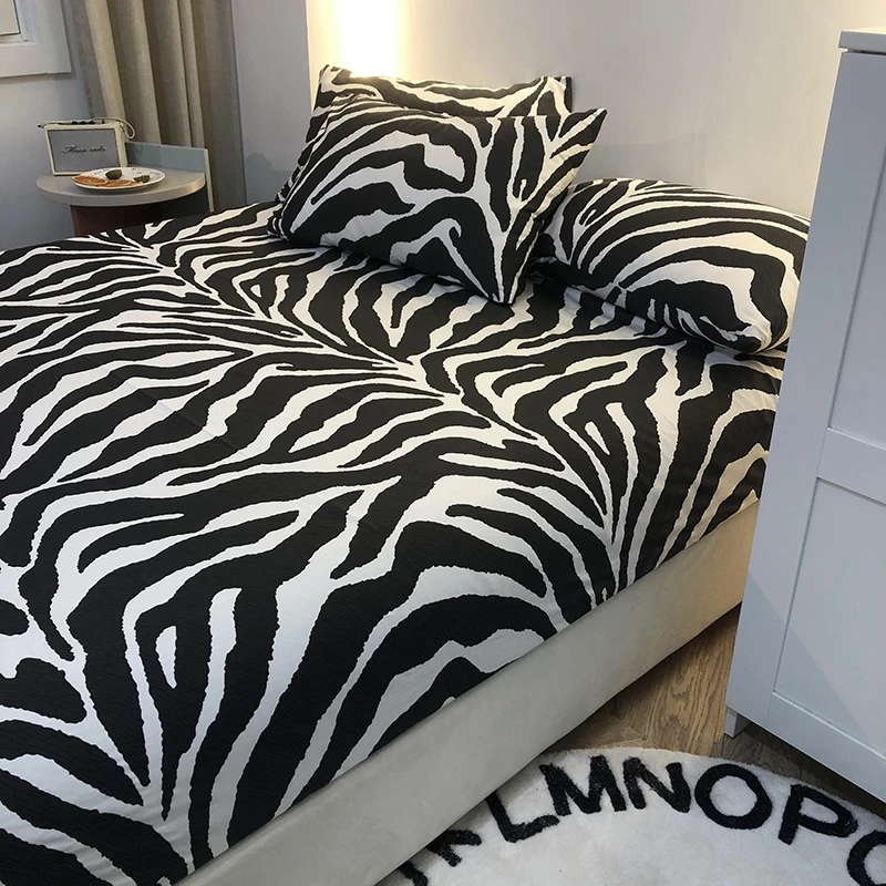 网红纯棉床笠豹纹床单单件全棉单人1.2/1.5米双人被单1.8m/2.0m床