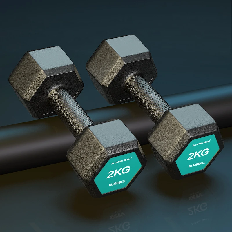 六角哑铃男士练臂肌家用健身器材儿童包胶哑铃哑铃男士健身家用