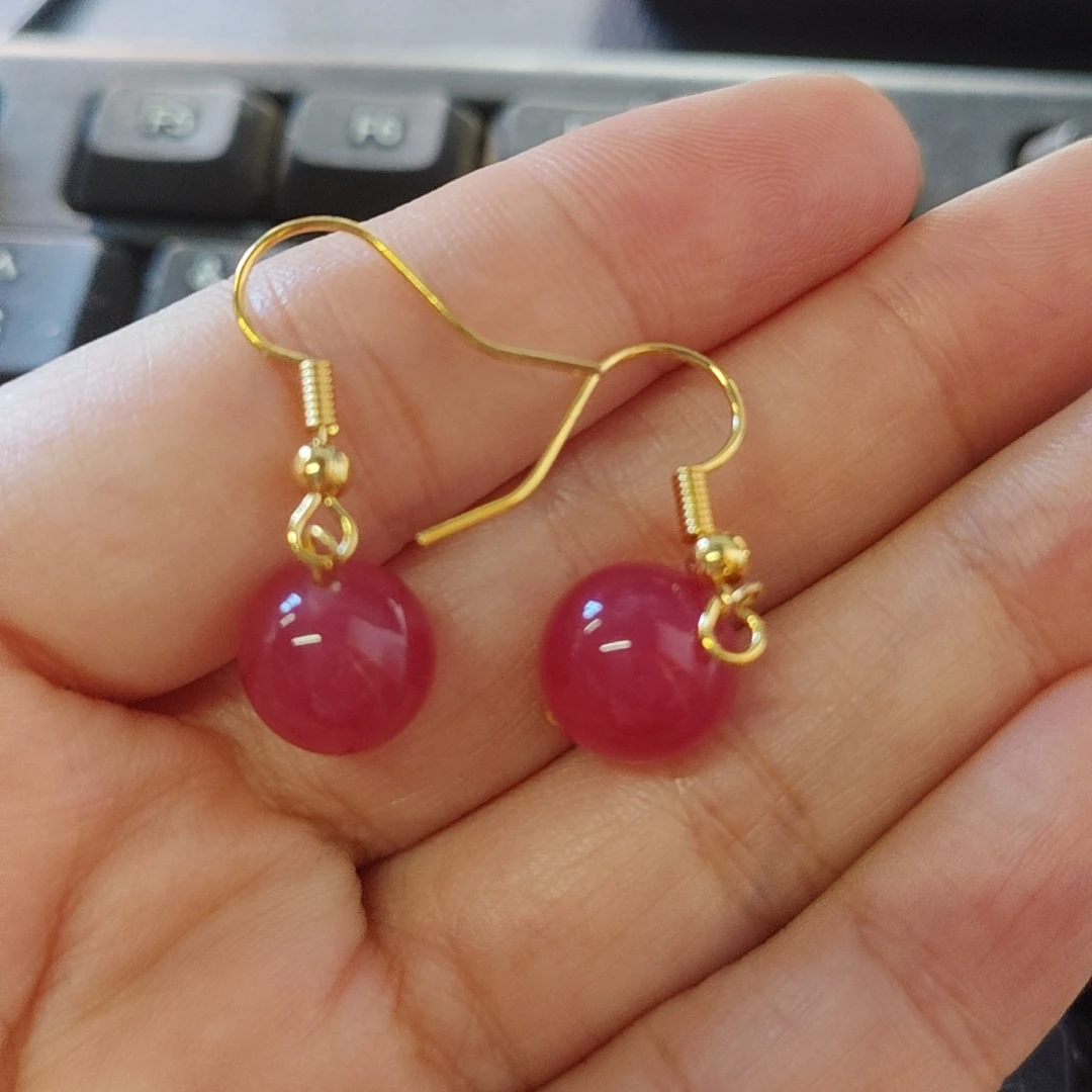 天然装饰水晶耳环