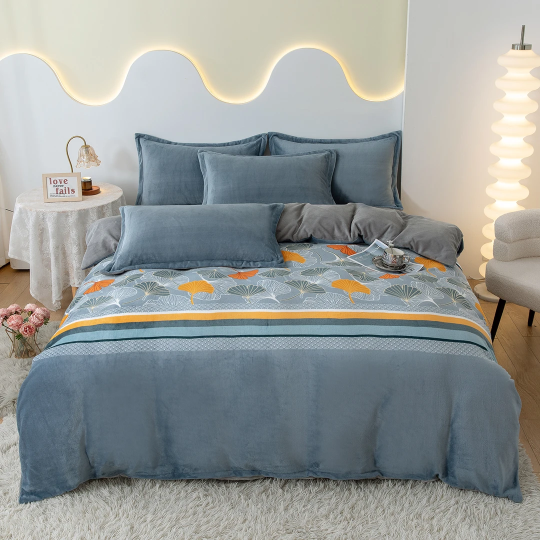 加厚保暖绒牛奶绒四件套宝宝绒床上用品被套加绒双面绒双人被罩