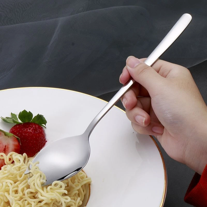 304不锈钢长柄两用叉勺一体沙拉勺甜品蛋糕叉水果叉勺餐叉餐具