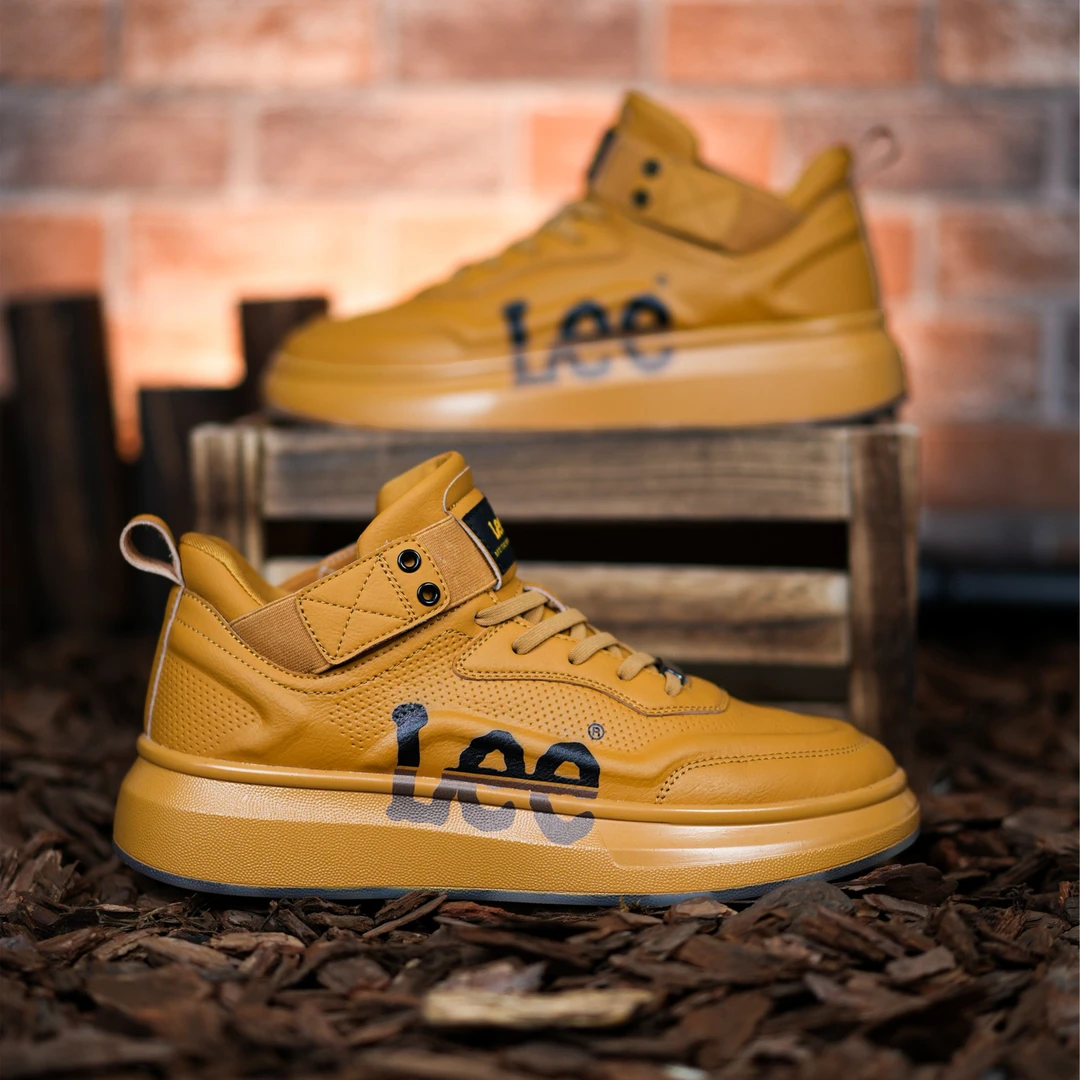 Lee2025秋冬新款一脚蹬真皮百搭运动男鞋男士小白鞋潮流潮鞋时尚