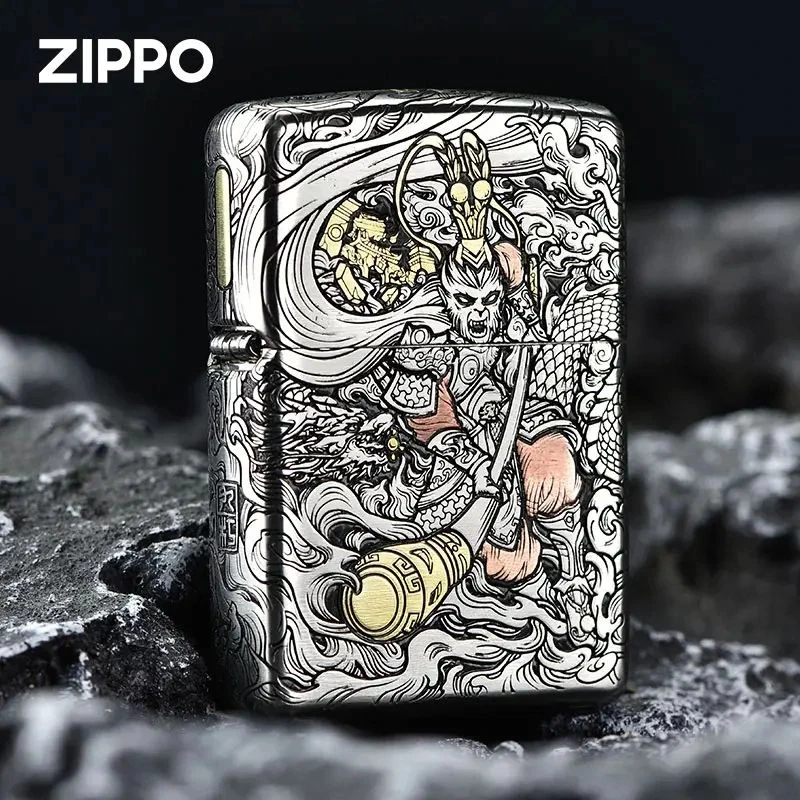 Zippo打火机正版/错金银钢机套壳孙悟空齐天大圣DY9910JY