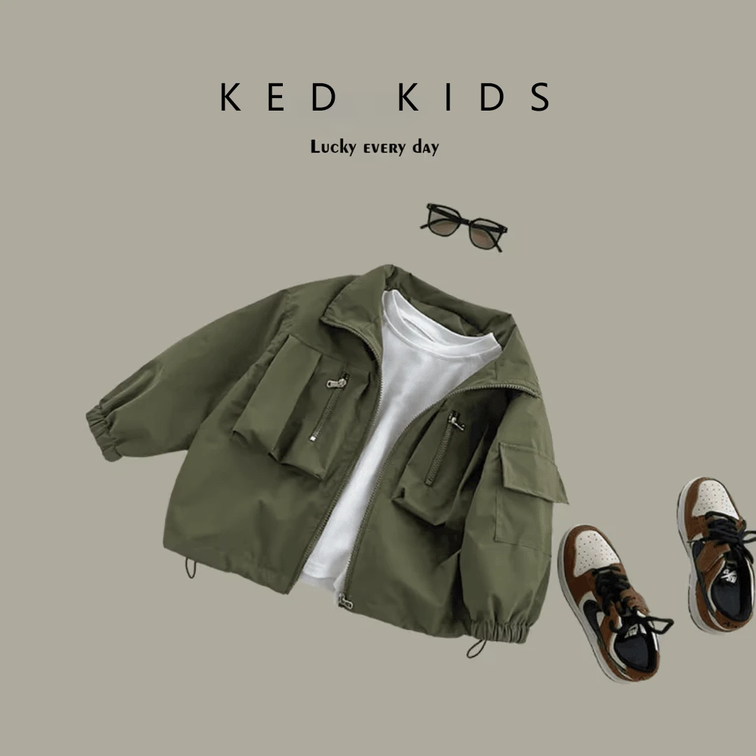 男童帅气春秋款儿童外套中大童上衣男宝宝开衫韩版洋气夹克休闲潮