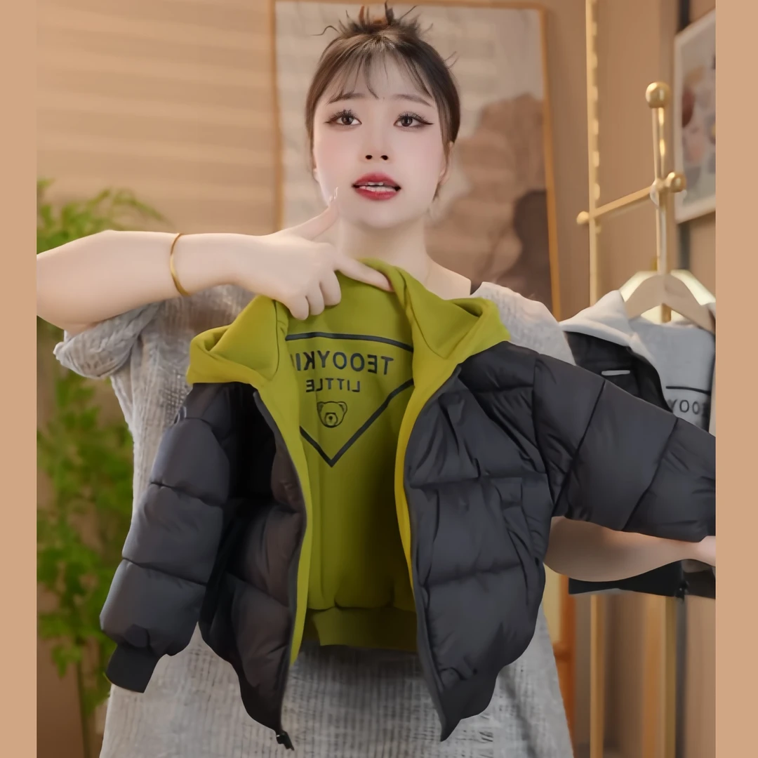 2025新款洋气连帽时髦双面穿实时男宝宝棉服秋冬男宝宝冬季外套