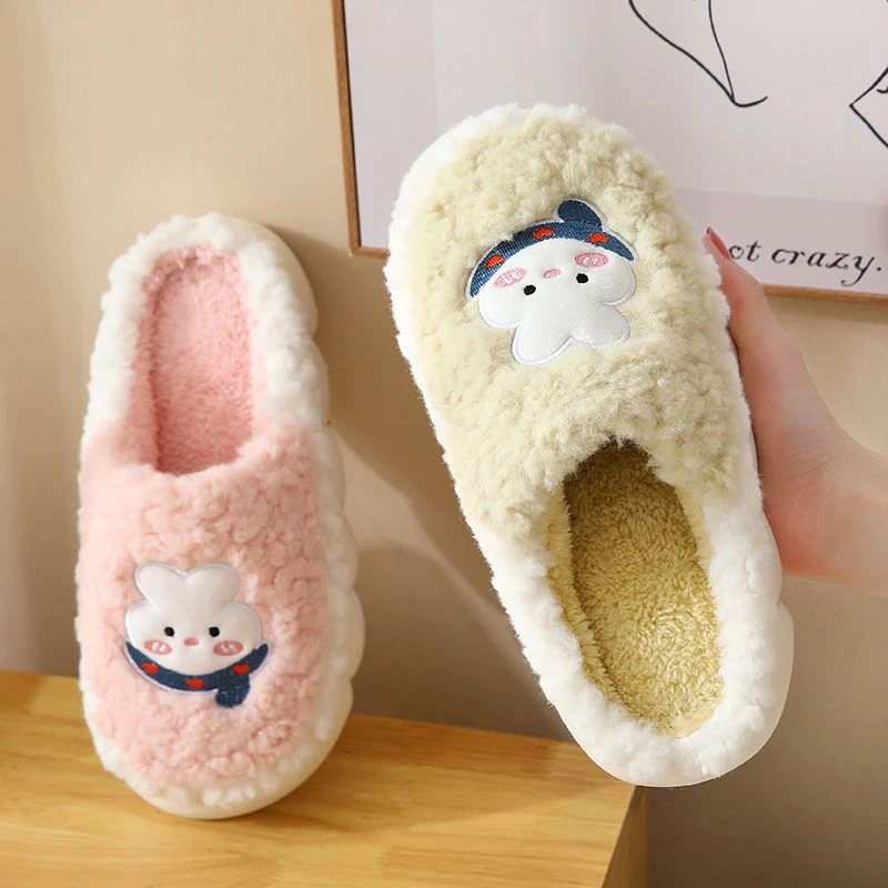 2022秋冬新款高品质羊羔绒厚棉拖鞋关注加团买一送一再送两双袜子