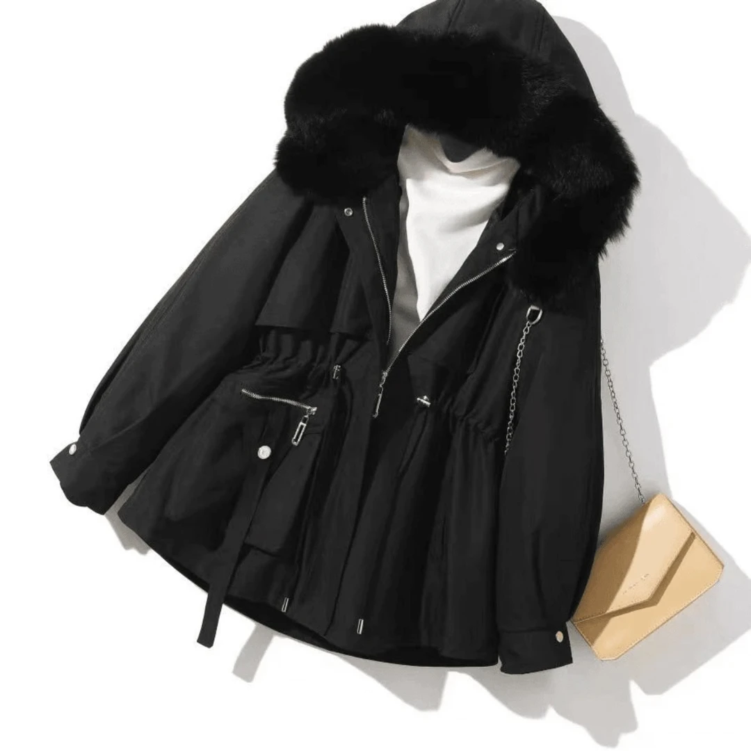 轻奢中长款外套狐狸毛毛领女士派克服内胆兔毛活里活面可拆卸【W】