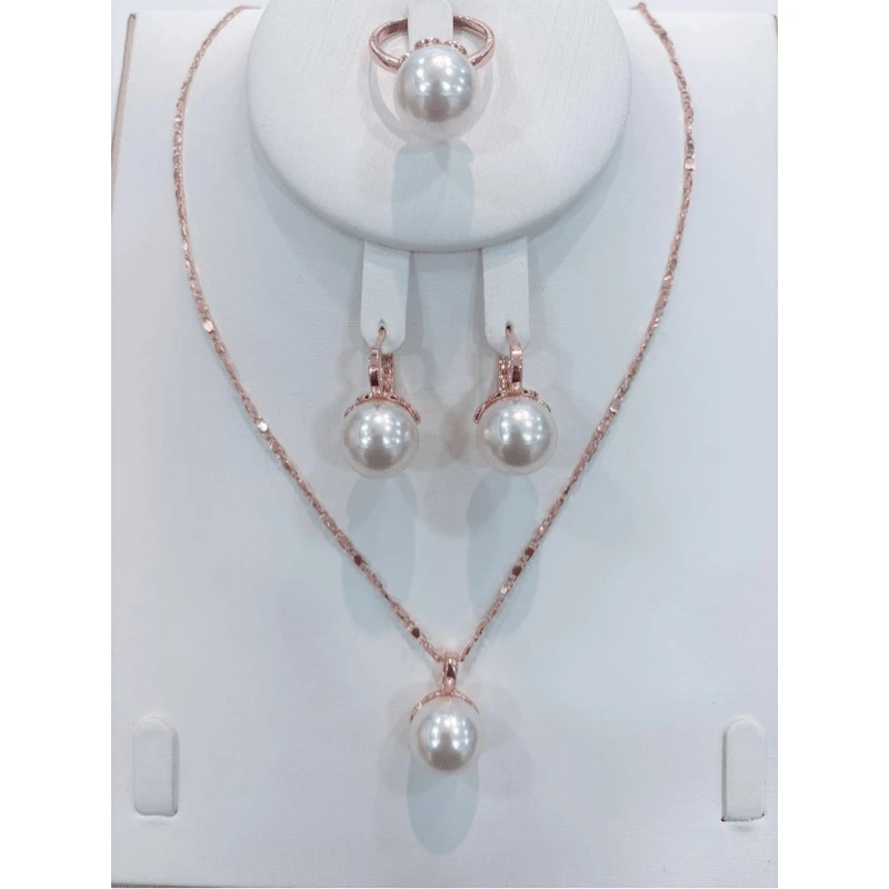 铜合金仿珍珠耳饰 3006  圆形大款耳环戒