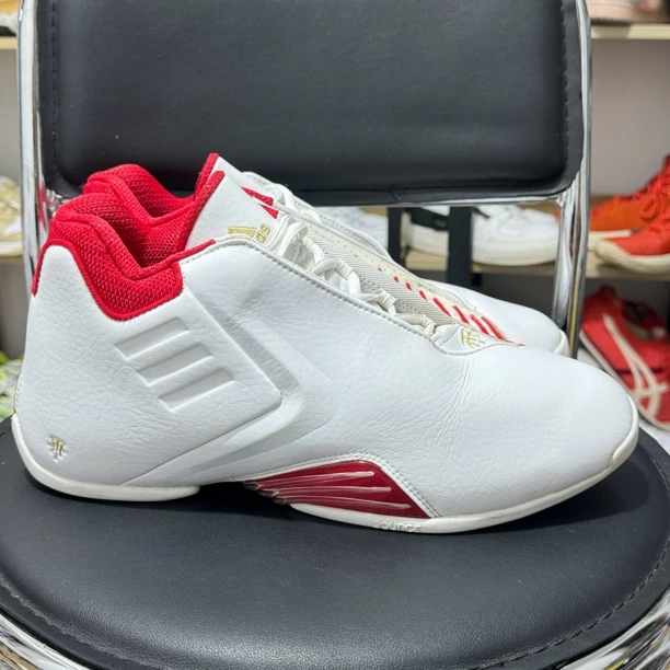 44码 adidas T-Mac 3 实战 篮球鞋 白色/红色 二手