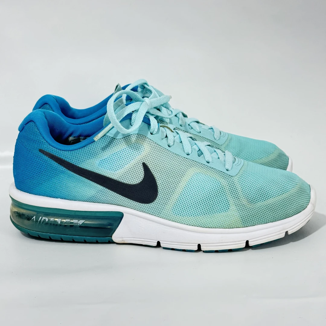 38.5码 Nike Air Max Sequent 减震耐磨 跑鞋 冰蓝 二手正品