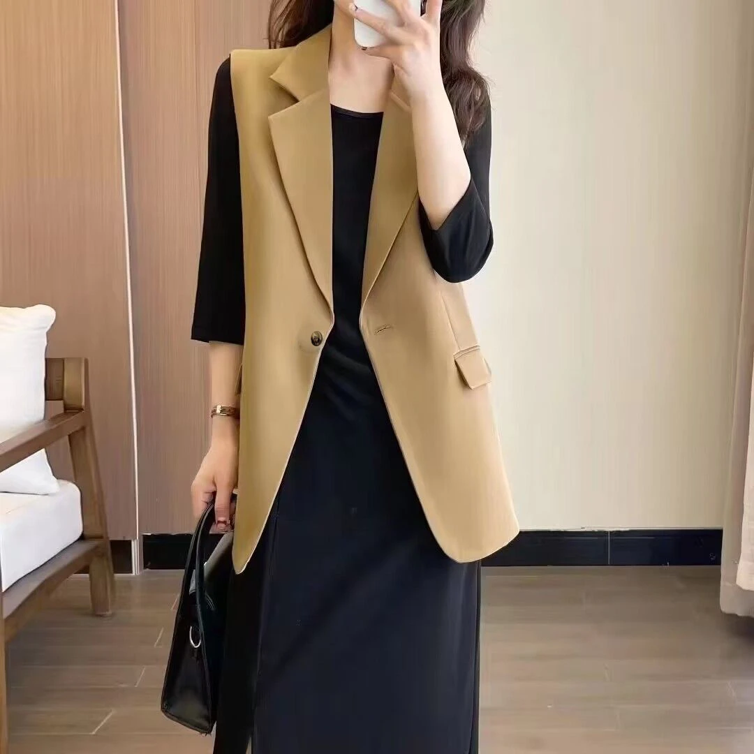 西装马夹女气质百搭外穿洋气无袖背心网红款马甲西服外套坎肩