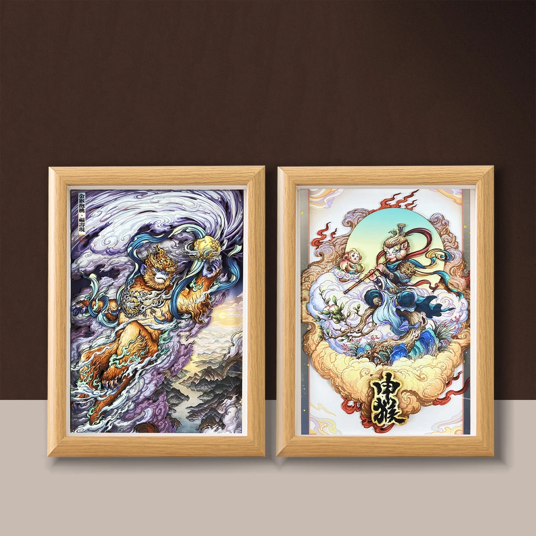 沝森&画师沈晨十二生肖【猴】剪纸3D立体画办公室客厅桌摆家居饰品