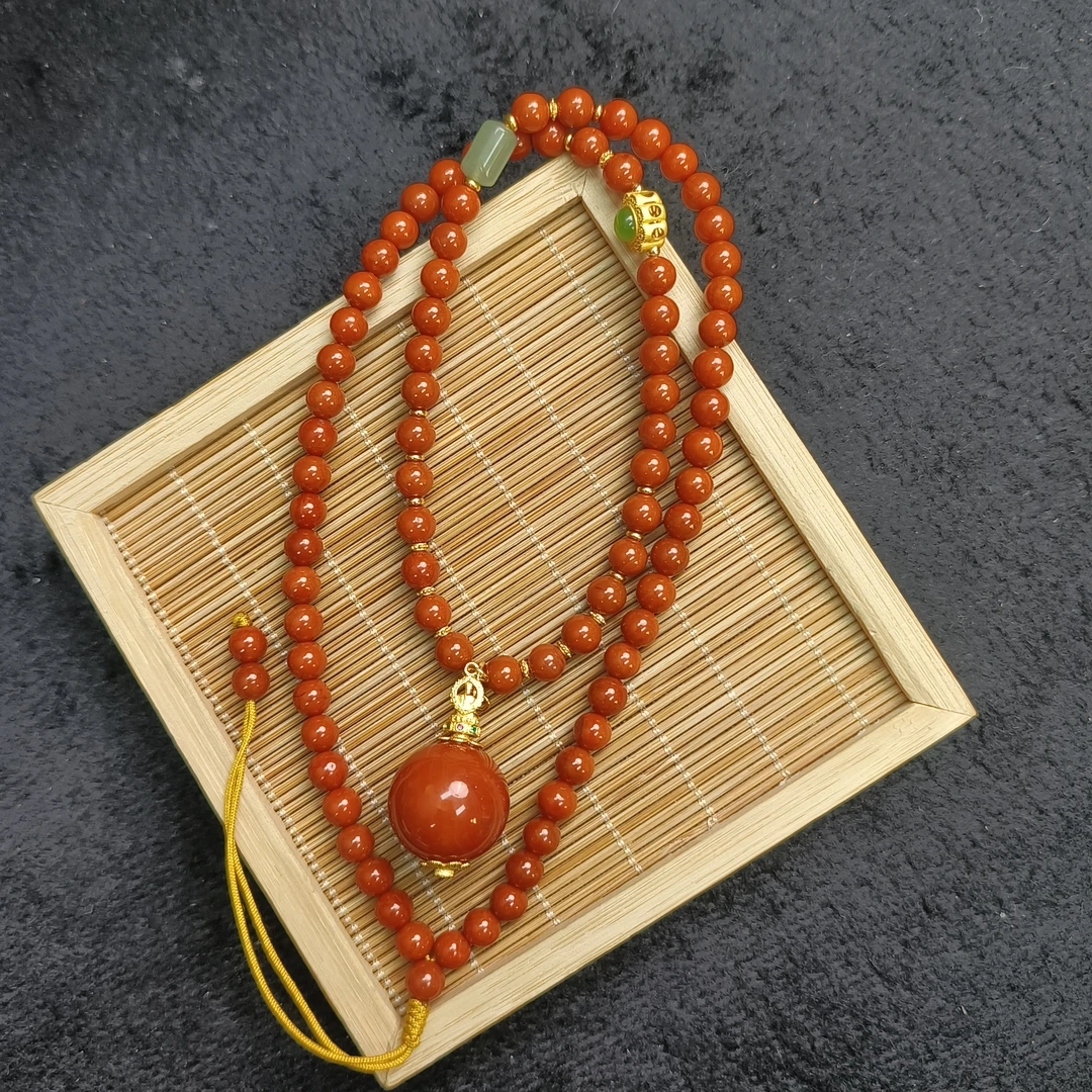 6mm-18mm高品质南红大单珠项链 FGX020FJJ071