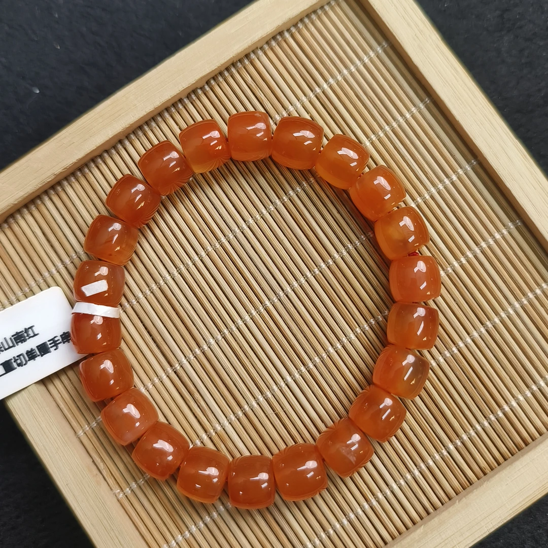 南红精工直切手串 约8*9mm FGX020CJJ082