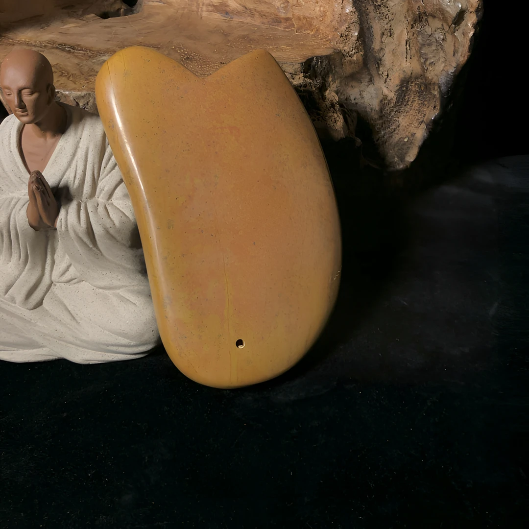 正宗泗水滨砭石加厚刀型刮痧板肩颈脸部全身疏通家用按摩厚约2cm