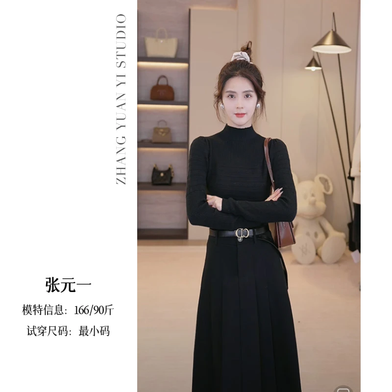 QC 半高领秋冬打底显瘦好看挑孔针织衫 E524X17031