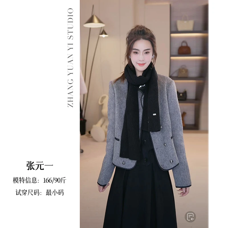 QC 小香款绵羊毛大衣E524X17478