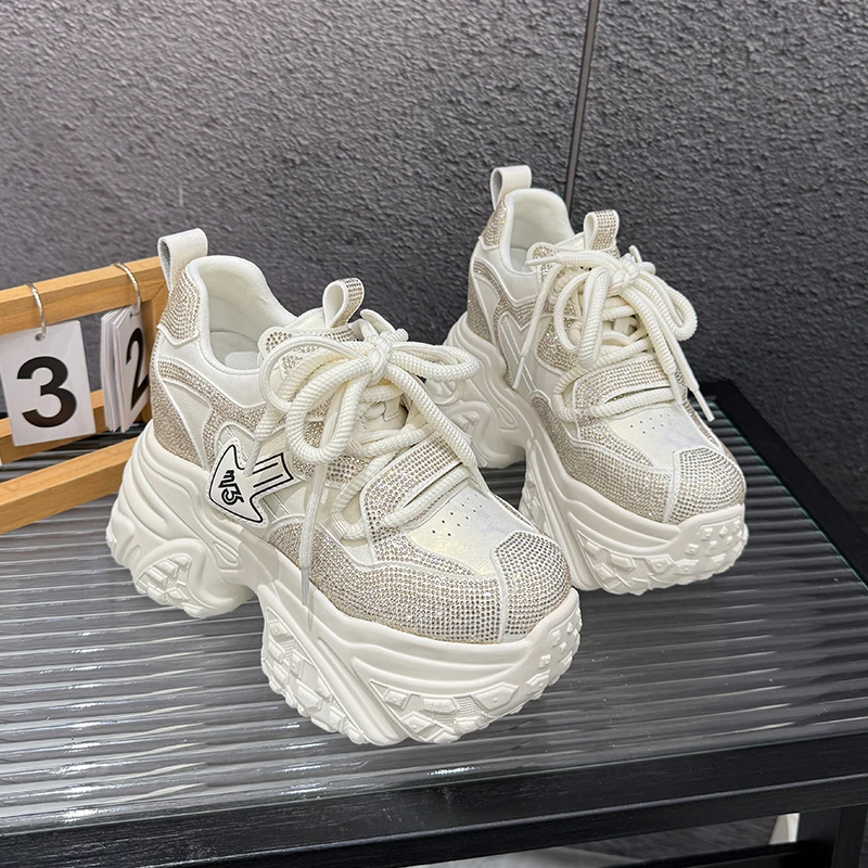 【上新】10-12CM厚底欧洲站增高老爹鞋女2024运动休闲鞋597-115