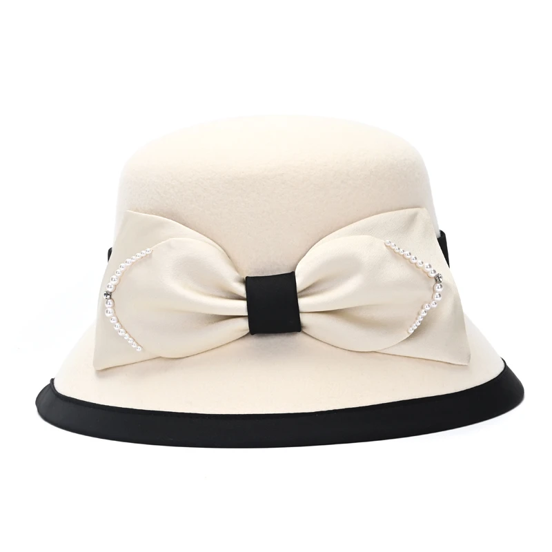 8119小香风秋冬女士新款绵羊毛呢女帽子赫本帽显脸小修饰脸型