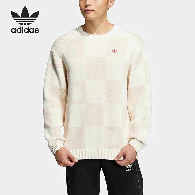 adidas阿迪达斯三叶草毛衣中性新款时尚圆领套头衫HY7272